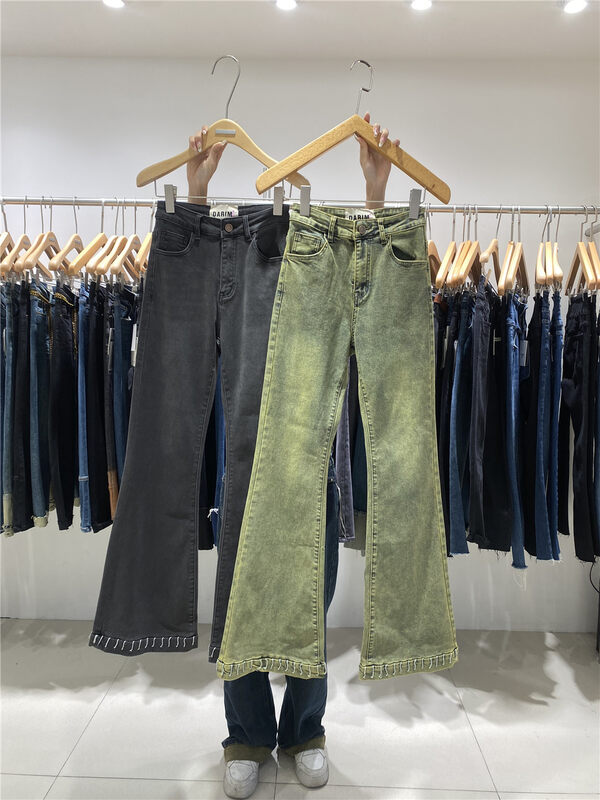 【JEANS】Topstitch Micro-Flare Jeans R192# LSW