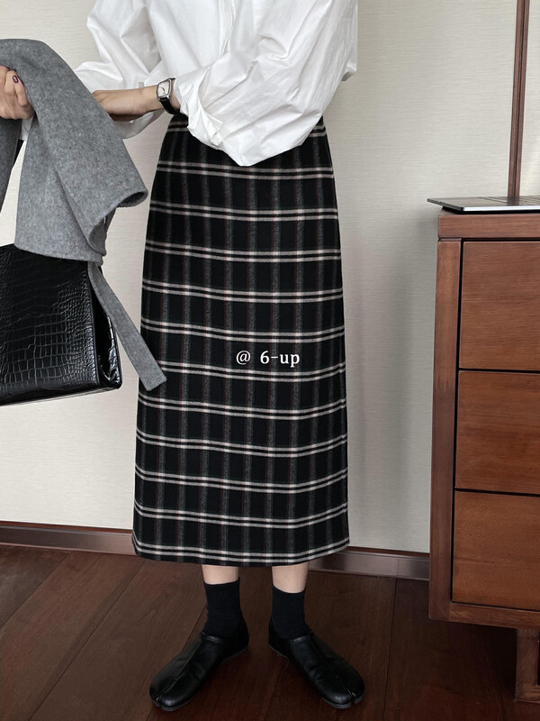 Original price 100.39! New in early winter! [6-UP] Korean version of temperament plaid skirt 66332# XJ