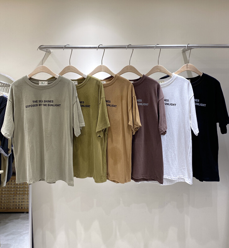 [DA.7] Simple letter round neck casual short-sleeved T-shirt 3267# LSL