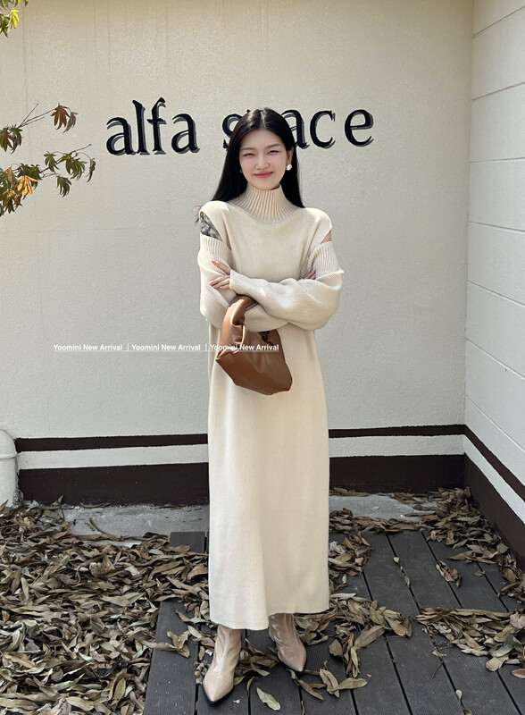 New for winter!  【YOOMINI】Fashionable Simple Dress (with Shawl) D13702-S# WPL