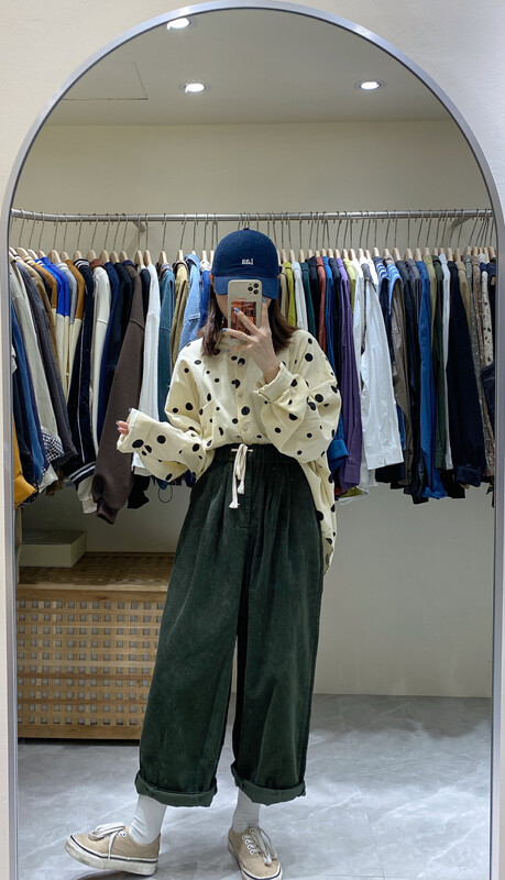 New in autumn! [DA.7] Corduroy elastic waist all-match casual pants 6161# LSL