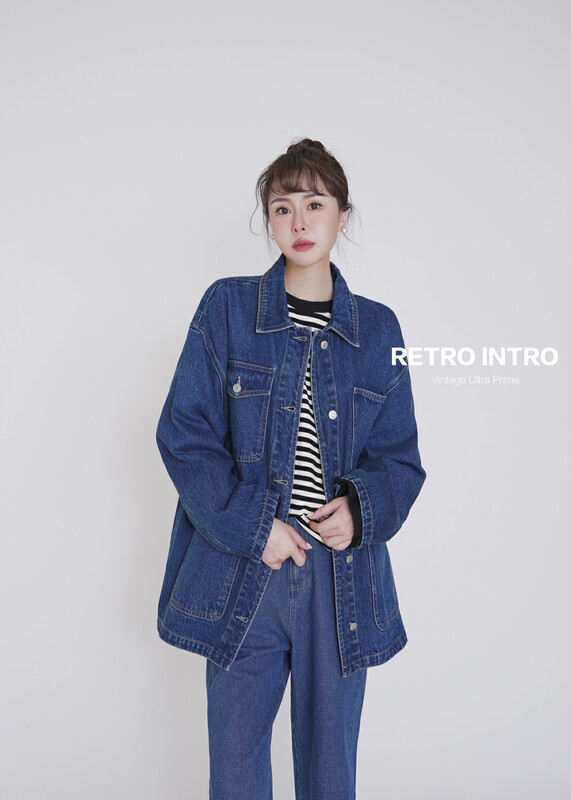 【RIN】Simple and casual all-match classic pocket denim jacket R21370