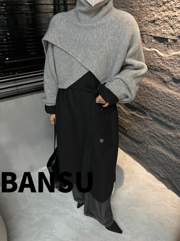 New in winter! [Semi-plain] turtleneck bat sleeve loose warm sweater 8906# ZJY