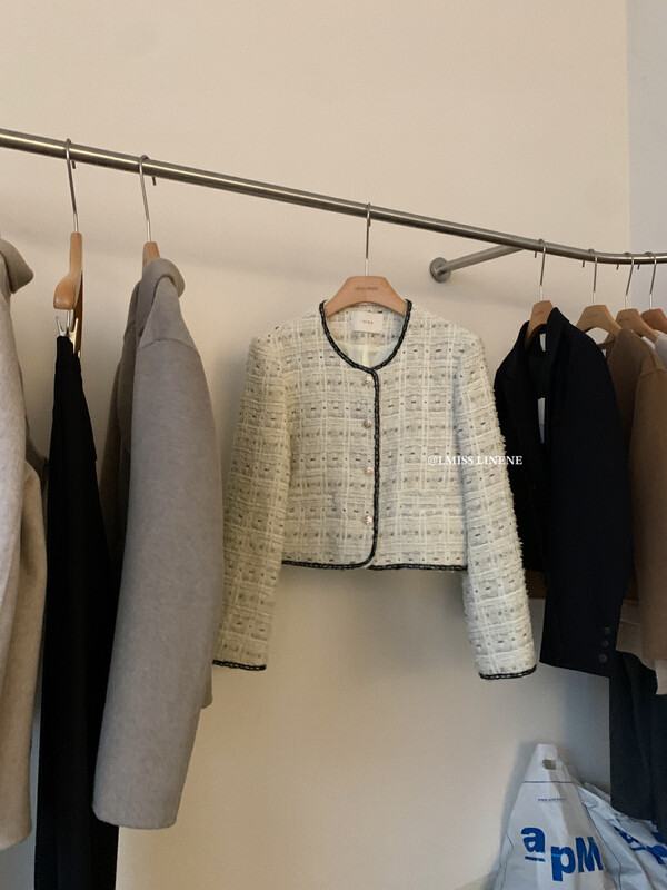 [IMISS] French temperament contrasting color small fragrance coat short coat QK10190