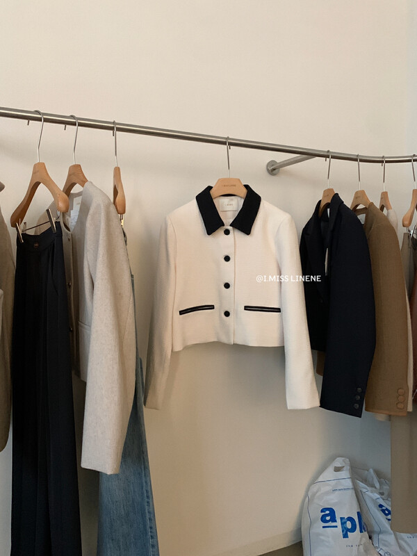 [IMISS] French high-quality contrasting color small fragrance coat short coat QK7129