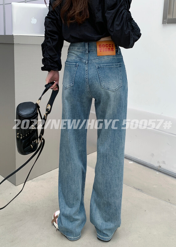 New in early autumn! [Korean original] Korean version of fashionable stretch wide-leg jeans 50057# FHX