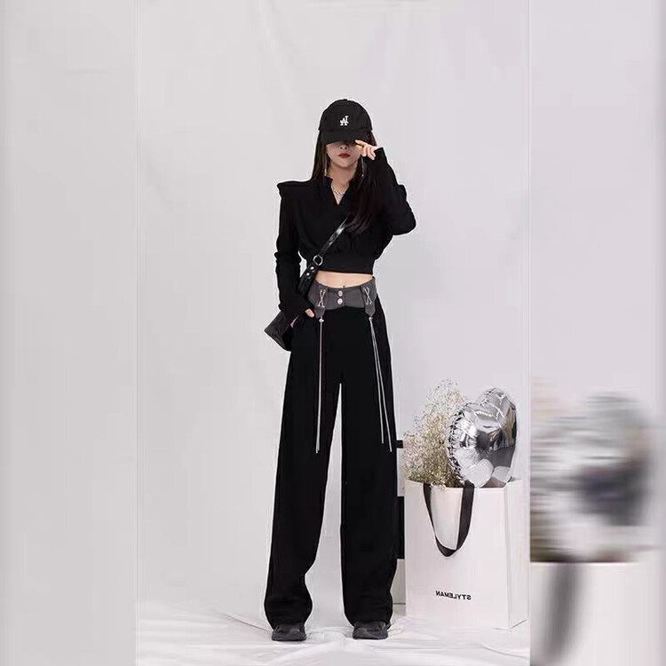 【KIKI STUDIO】All-match short jacket + comfortable casual pants two-piece suit 6885# HJY