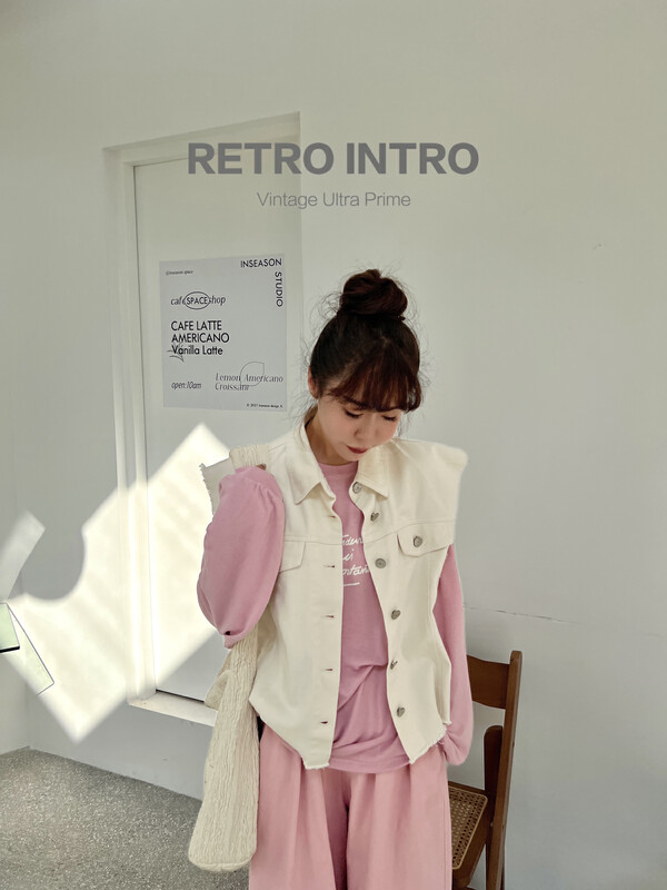 [RIN] Denim vest with loose trendy vest 21589