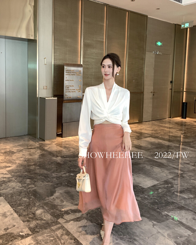 New in early autumn! [Xiu Xixi] A-line all-match skirt with gentle temperament and soft yarn 19557# JHY