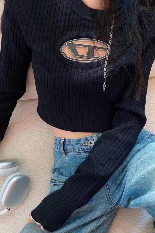 New in autumn! [TAN] Simple and thin solid color knitted warm sweater T3605# JJ
