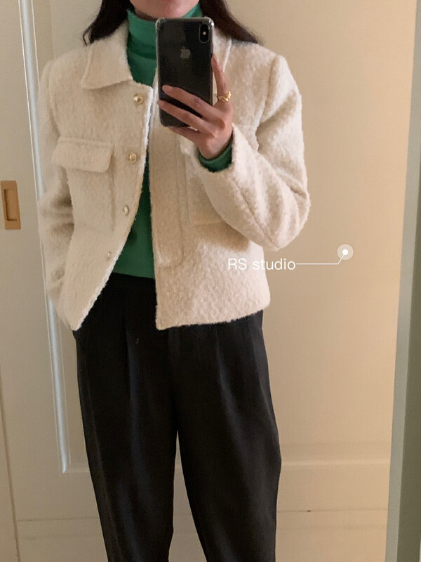[RS] High-end ladies French style small fragrance down jacket short jacket (including 75% wool) KL6011# FHX