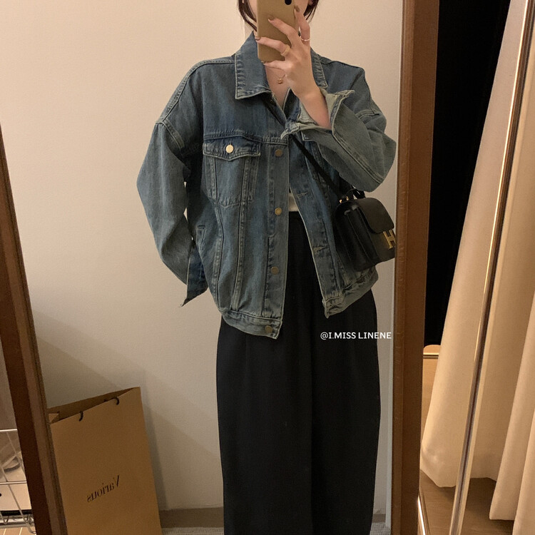 [IMISS] Retro niche old denim jacket denim jacket QK7970