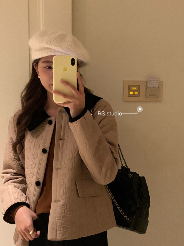 New in winter! [RS] Contrast color lapel short warm padded jacket KL0090# FHX