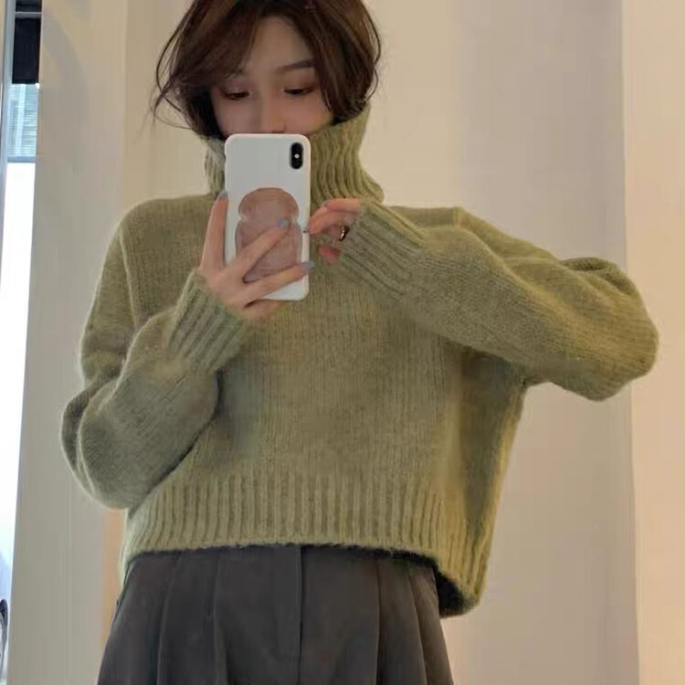 【KIKI STUDIO】Pullover turtleneck all-match warm sweater 6998# HJY