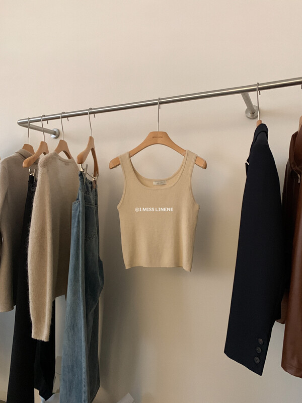 【IMISS】All-match slim knitted vest top vest/sling QK0295# FHX
