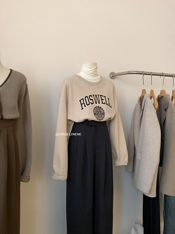 [IMISS] Korean version of lazy plus velvet letter printing sweater sweater baby velvet QK7136