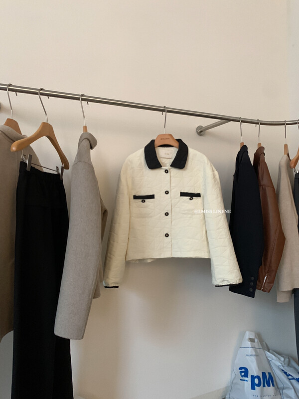 【IMISS】French Gentle Contrast Color Small Fragrant Cotton Coat Coat QK8120