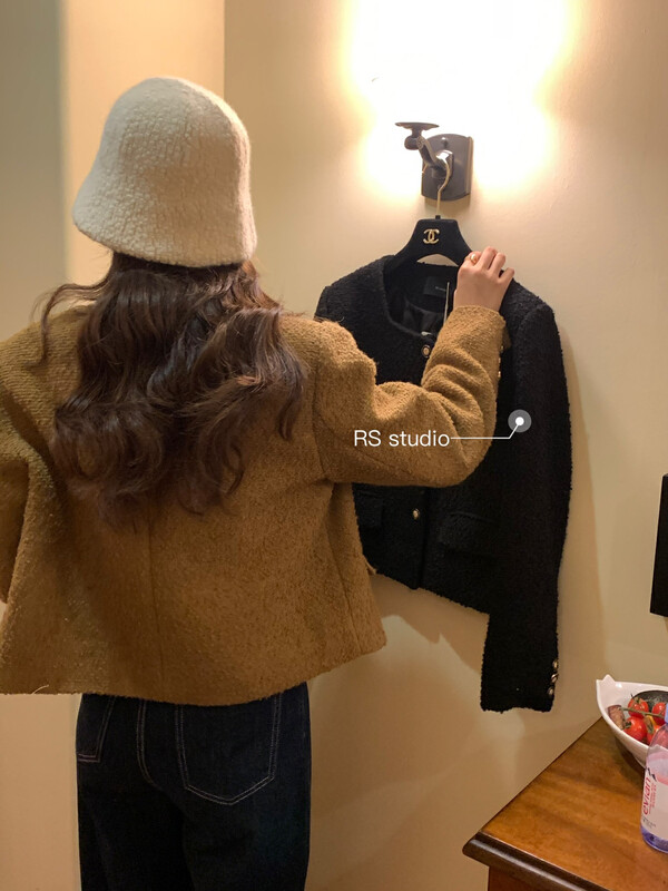New in autumn! [RS] Square collar ladies temperament small fragrance short coat KL0031# FHX
