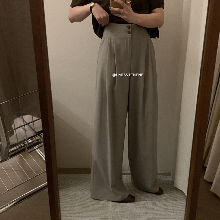 [IMISS] Korean casual high-waisted straight-leg suit pants and trousers QK6356# FHX