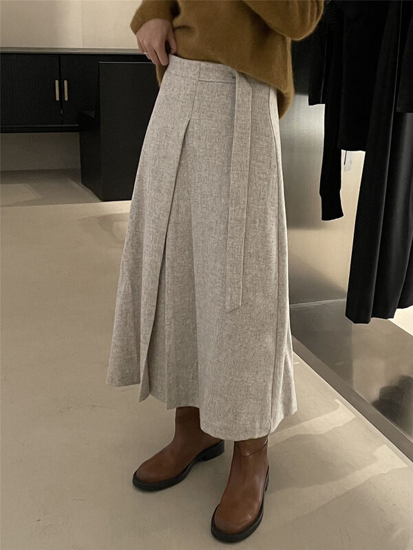 【CLEAN SPACE】Skinny High Waist Slim Skirt (50 Wool) 35107# CQW
