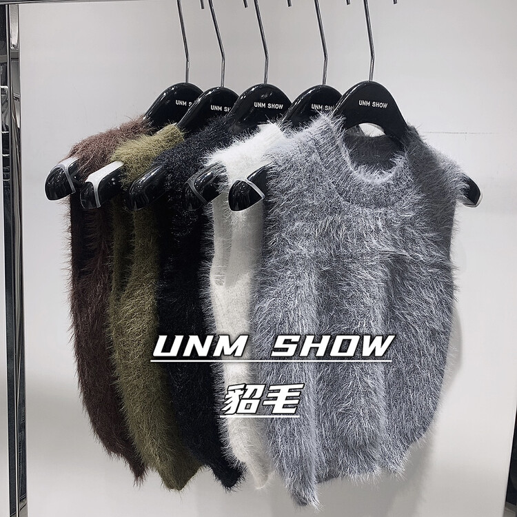 New in autumn! [UNM-SHOW] Korean version all-match round neck vest/sling 6680# WTT