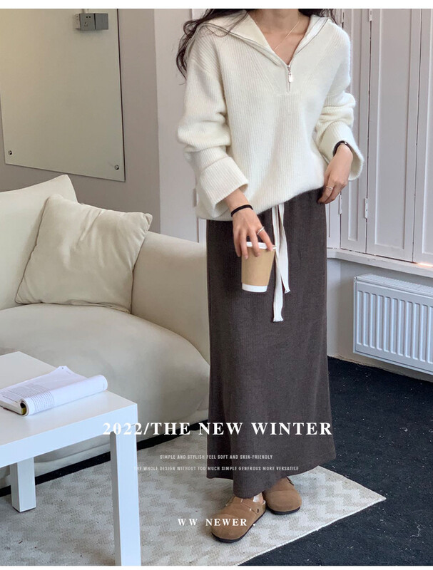 [THE MIND] High Waist Tie Waist Rope Casual All-match Slim Skirt (with Waist Rope) 61259