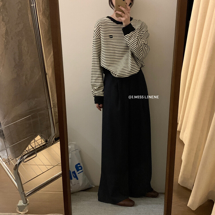 【IMISS】Korean Lazy Striped Sweater Sweater QK3579