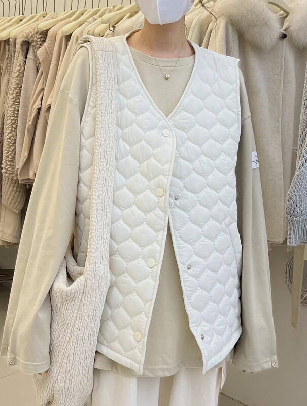 【RIN】Korean temperament, all-match temperament, loose and thin quilted vest R21705