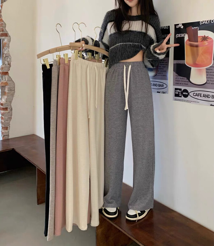 【KIKI STUDIO】Autumn and Winter Thick Dog Walking Pants Straight Casual Pants 6938# HJY