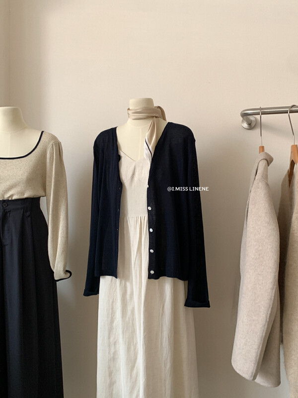 【IMISS】Korean version of simple and versatile knitted cardigan top knitted cardigan QK0256# FHX