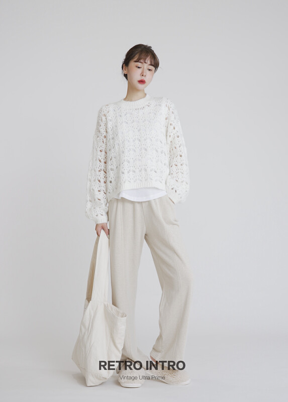 【RIN】Simple and casual all-match raw edge loose casual pants R21365