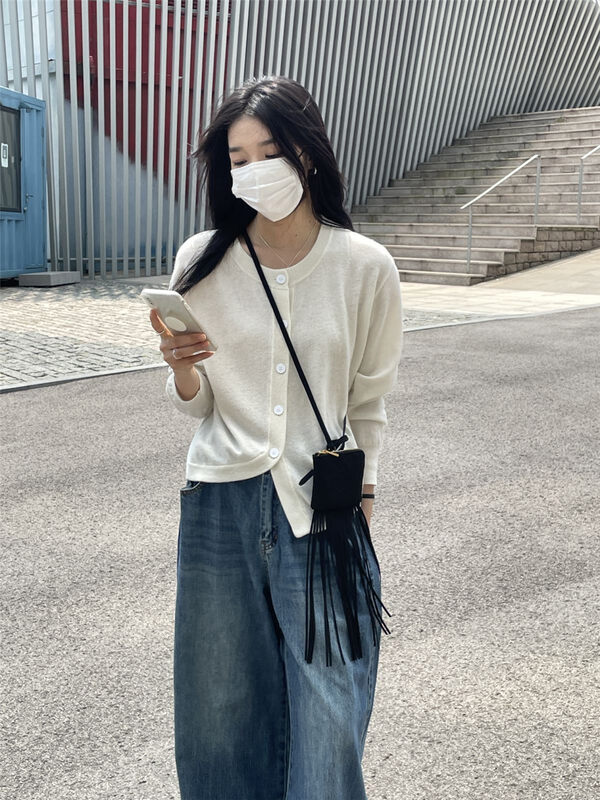 Original price 157.79! 【CLEAN SPACE】Simple and casual all-match knitted cardigan YS1-33100# CQW