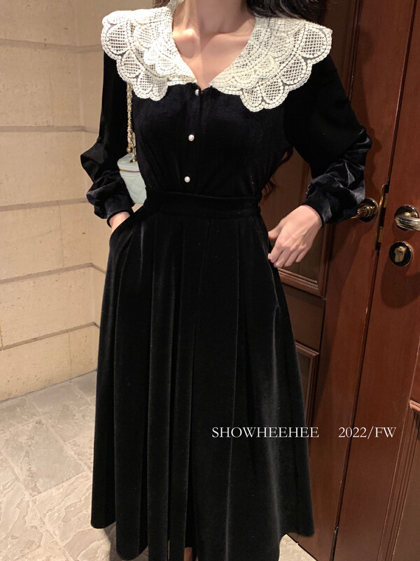 New for winter!  【Show Xixi】French retro lace double lapel shirt 9296# JHY
