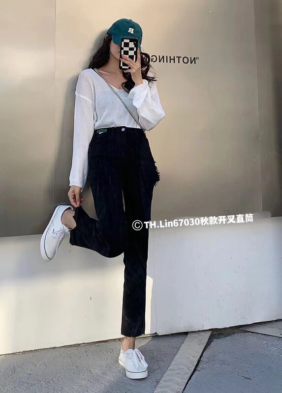 Autumn is new!【T.H】Korean style slit straight jeans 670300# LSW