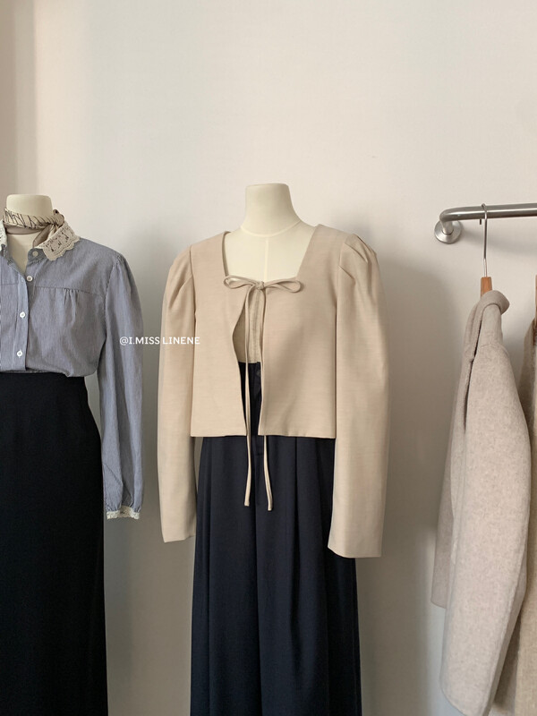 【IMISS】French Gentle Short Lace-Up Suit Jacket Short Jacket QK10150