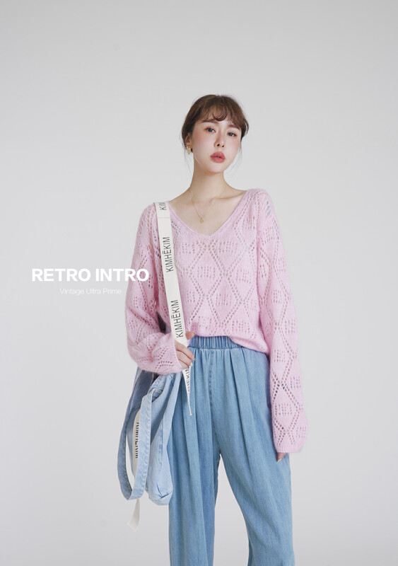 [RIN] Simple and casual all-match V-neck slimming sweater RD2227