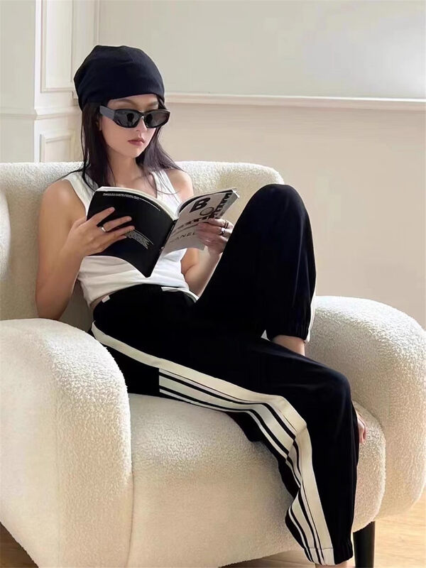 New for winter!  【TAN】Elastic Waist Colorblock Leggings Sports Casual Pants p3345# JJ