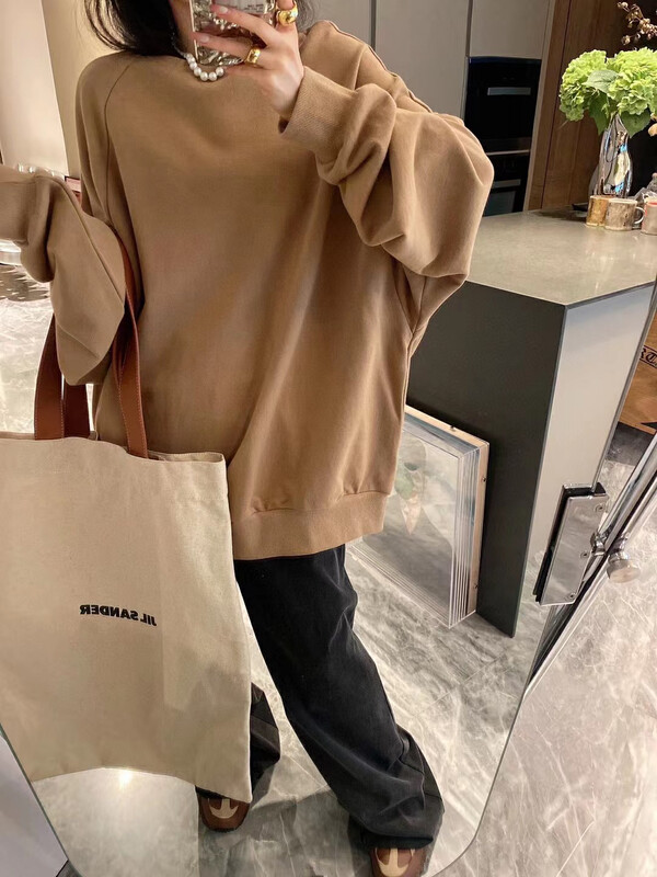 【NANCY】Loose Lazy Round Neck Sweater M7651# WPL