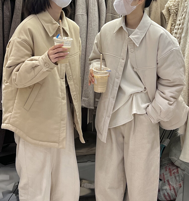 【RIN】Korean simple and versatile casual loose quilted short coat R21711# CQW