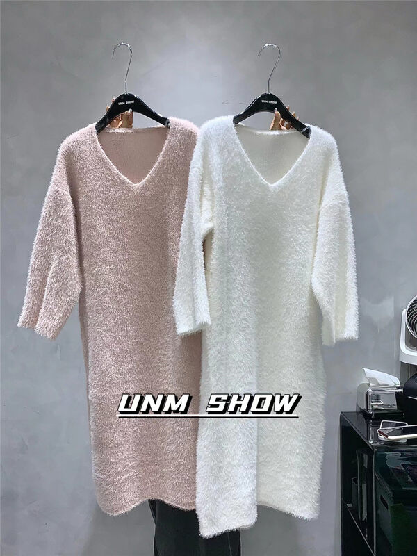 【UNM-SHOW】Simple solid color mid-length dress 6731# WTT