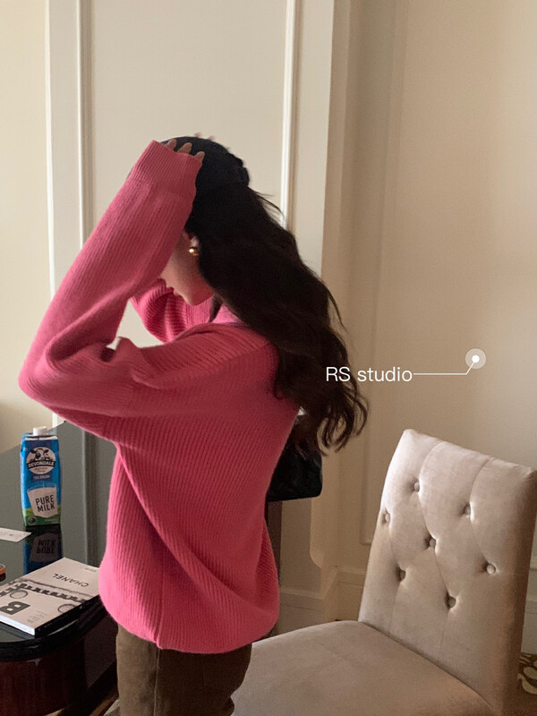 【RS】Simple solid color versatile warm sweater M2389# FHX