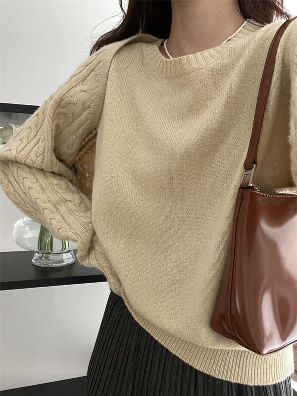 Wool Twist Texture【CLEAN SPACE】Simple Solid Color Twist Short Outer Knit Cardigan 32978# CQW