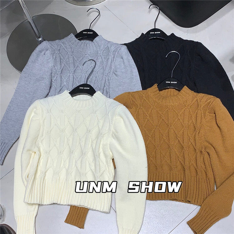 Original price 62.04! New for autumn!【UNM-SHOW】Casual solid color round neck warm sweater 6669# WTT