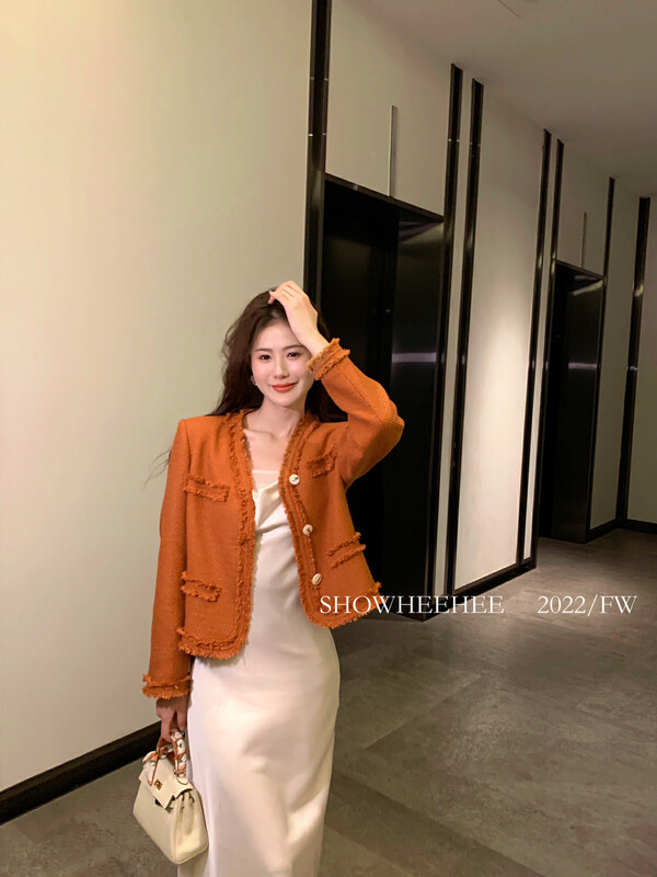 New in early autumn! [Xiu Xixi] Korean version of the light luxury ladies Xiaoxiangfeng short coat 380# JHY