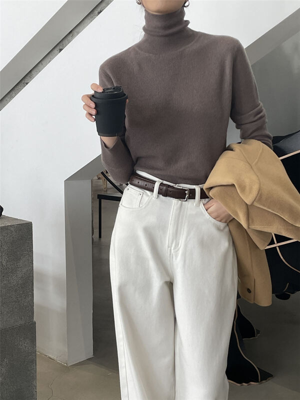 16 colors optional [CLEAN SPACE] simple solid color slim turtleneck bottoming shirt (33 wool) 33369# CQW