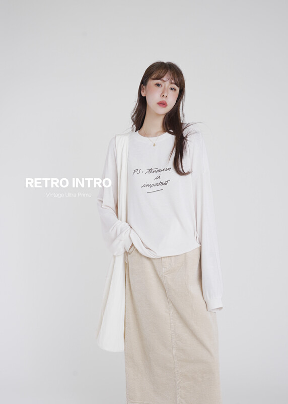 【RIN】Simple and casual letter printing all-match long-sleeved T-shirt R21571