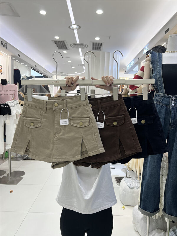 New in autumn!【U.SHE】Casual slim denim culottes YS1-81323# JJ