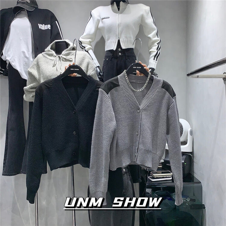 New in winter!【UNM-SHOW】Solid color versatile long-sleeved knitted cardigan 6709# WTT