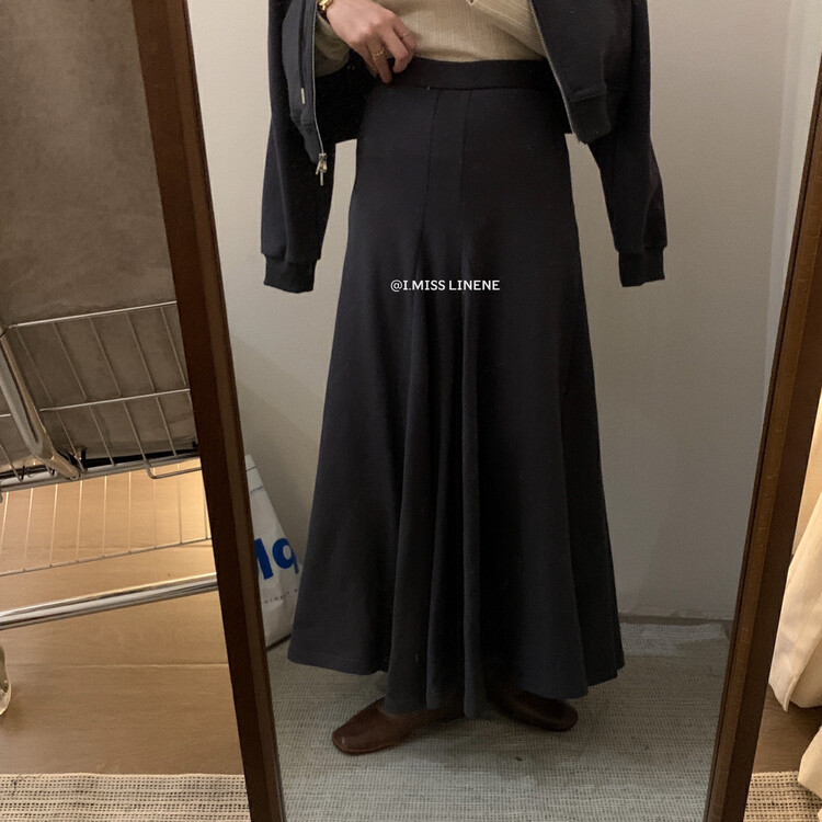 [IMISS] Korean version of the high-waisted, slim and large-swing umbrella skirt QK3583