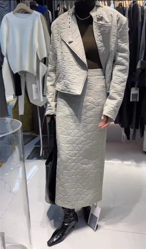 New in autumn! [Semi-plain] quilted zipper loose short coat (only sells coats) G320# ZJY